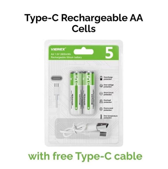 Lithium-Ion 1.5V AA Rechargeable Batteries